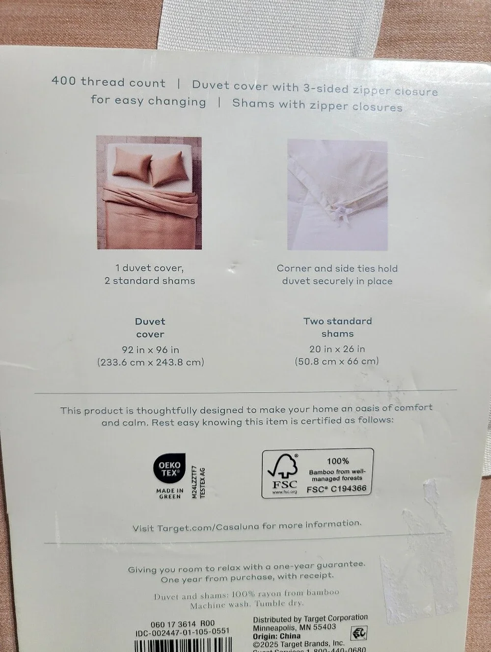 Casaluna™ Full/Queen Rayon from Bamboo Duvet Set Light Adobe Clay